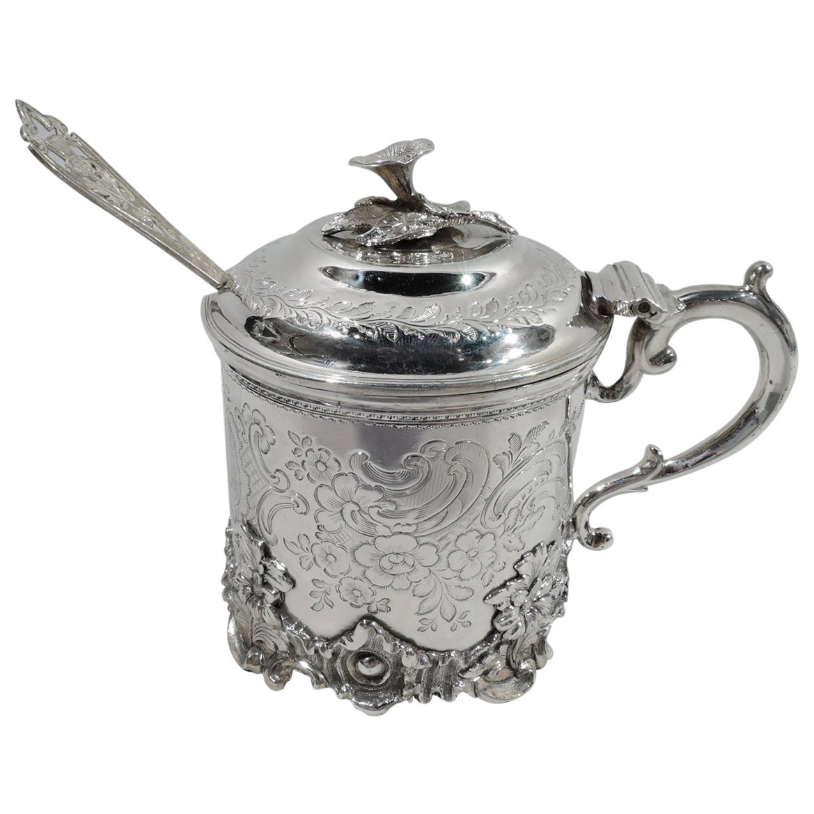 Antique English Victorian Sterling Silver Mustard Pot