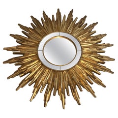 Gilt Resin Sunburst Mirror, French, Circa 1970