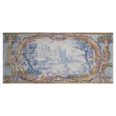 Used 18th Century Portuguese " Azulejos " Panel "Countryside Scene"