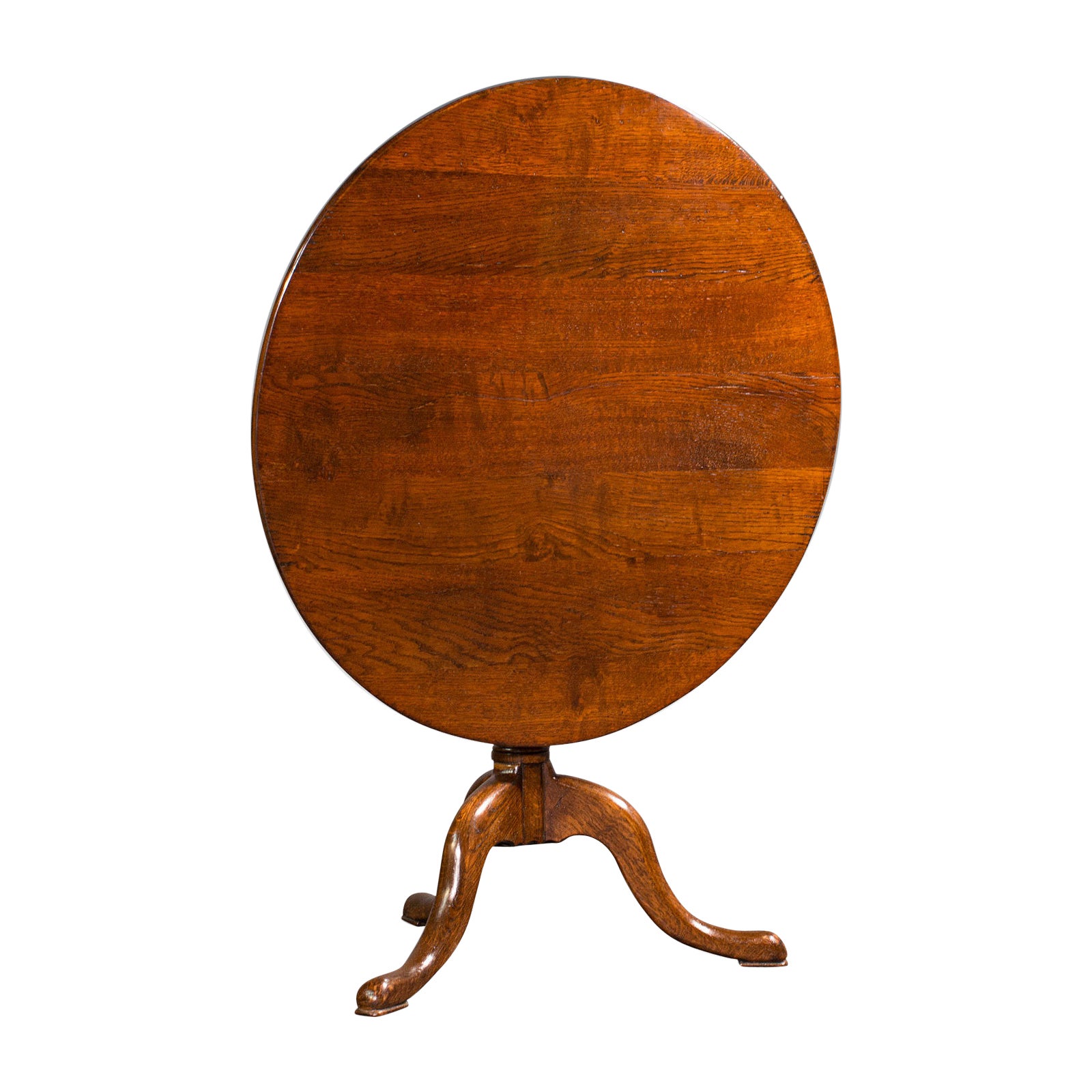 Antique Tilt Top Side Table, England, Oak, Occasional, Lamp, Georgian, C.1760 For Sale