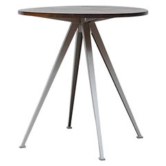 Wim Rietveld Small Round Pyramid Table in Smoked Oak w/ Gray Legs by Hay