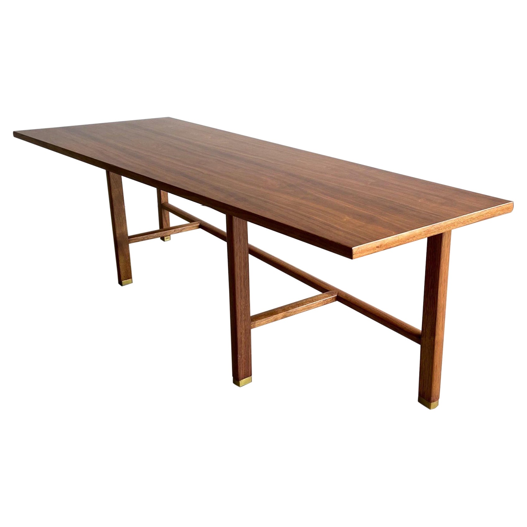 Vintage Edward Wormley for Dunbar Asymmetrical Walnut Coffee Table  