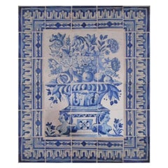 Portugiesische „ Azulejos“-Tafel „Vase“ aus dem 17. Jahrhundert