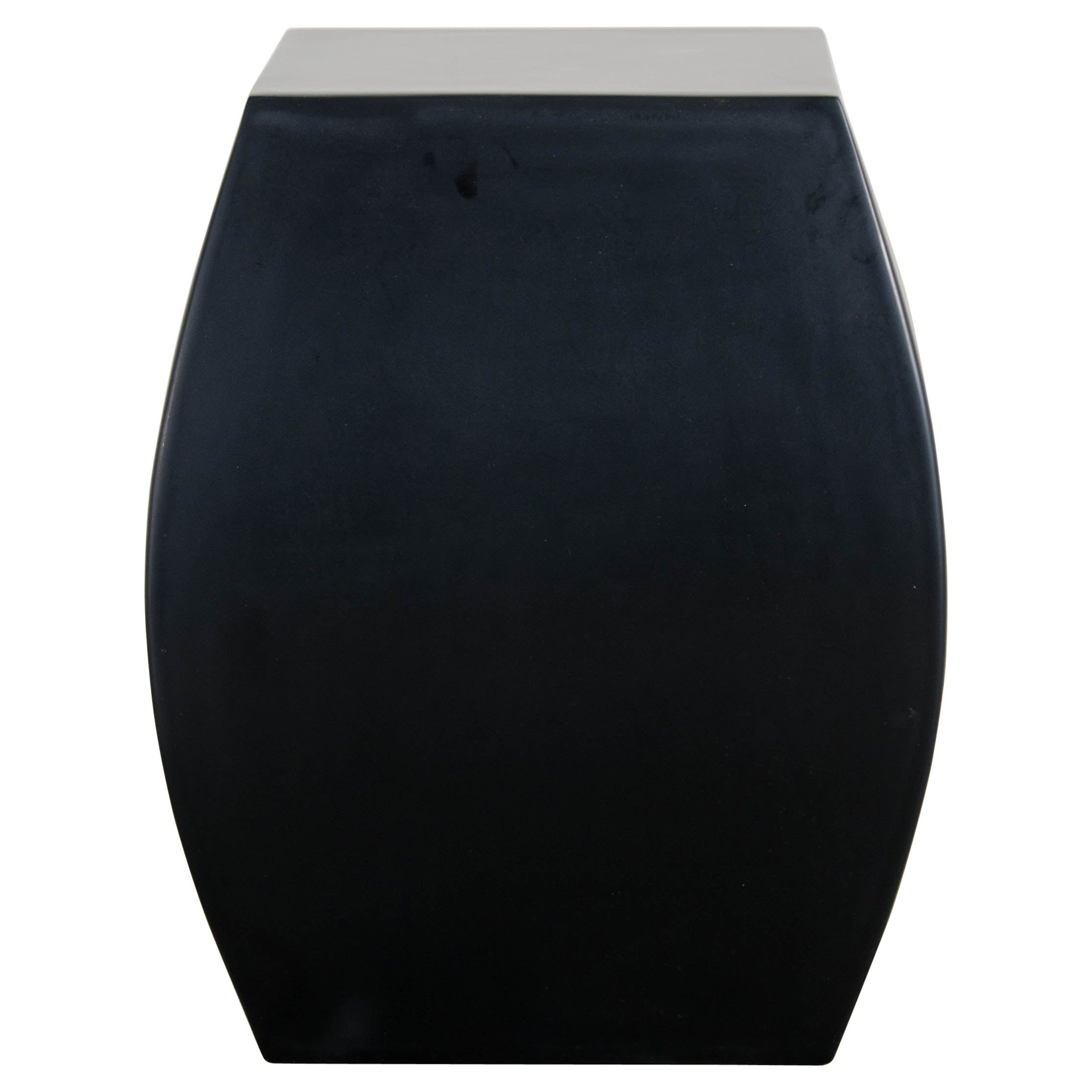 Contemporary Fang Drumstool in Black Lacquer by Robert Kuo, Limited Edition For Sale