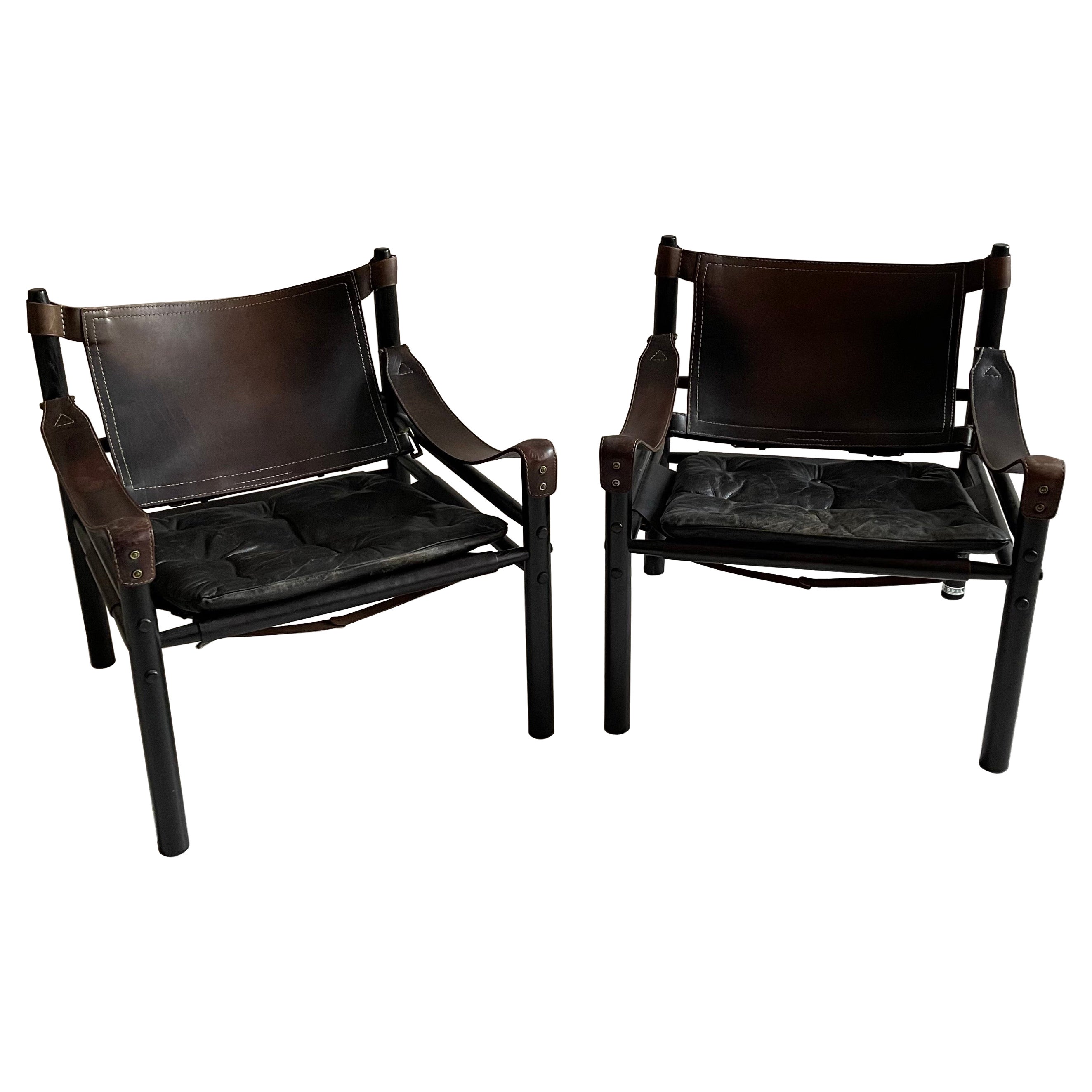 Arne Norell Sirocco Safari Chairs Set of Two, Sweden 1960s