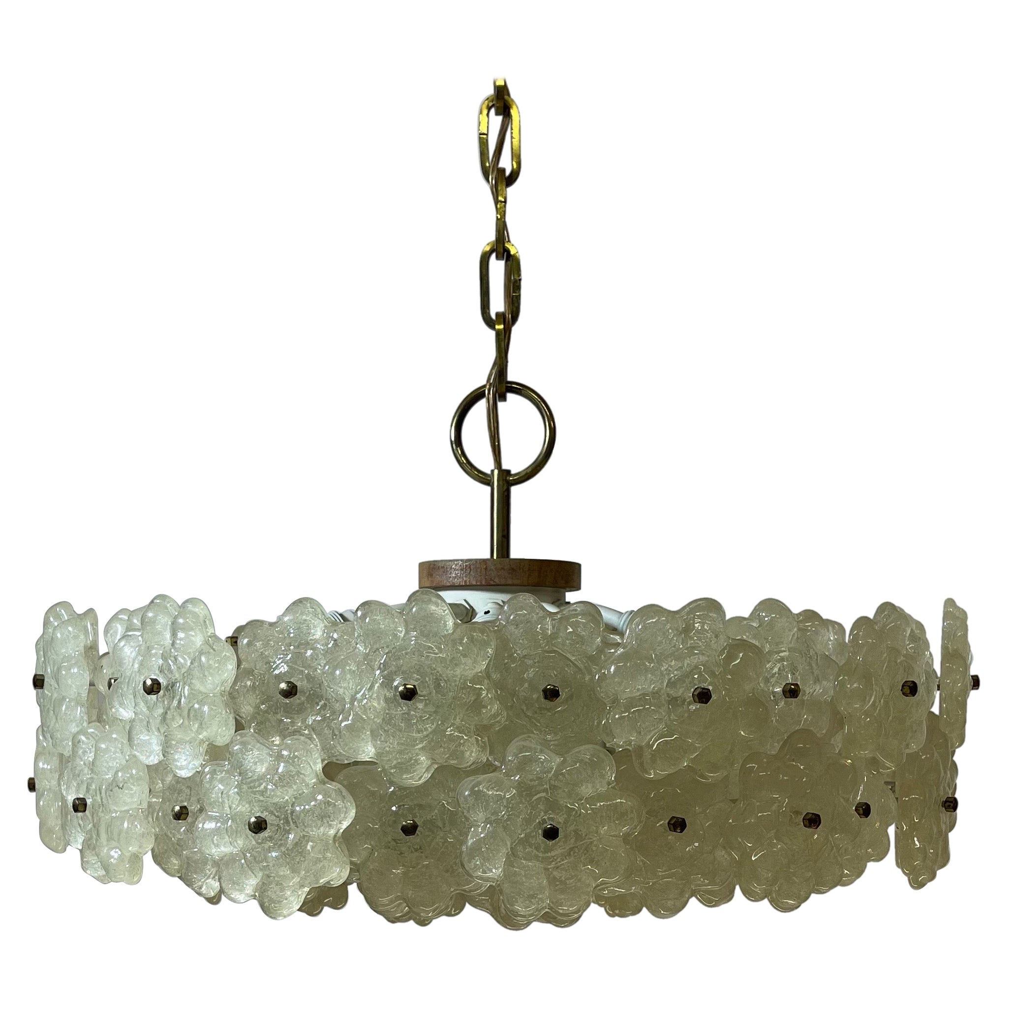 Lucite and Brass Ribbon Chandelier at 1stDibs