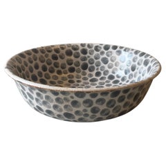 Grey Dots Stoneware Soup Bowl