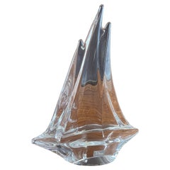 Crystal Sailboat Sculpture by Daum France