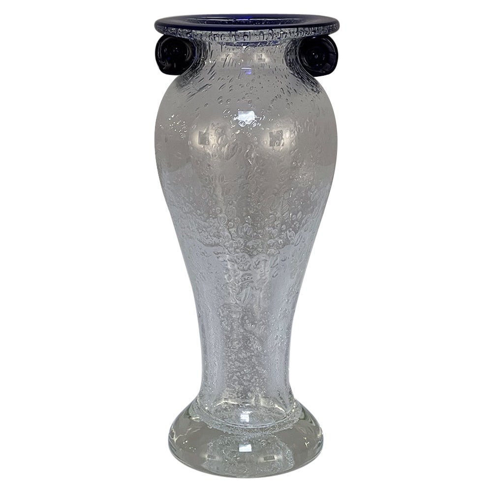 Mid-Century Hand-Blown Glass Flower Vase