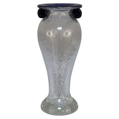 Retro Mid-Century Hand-Blown Glass Flower Vase