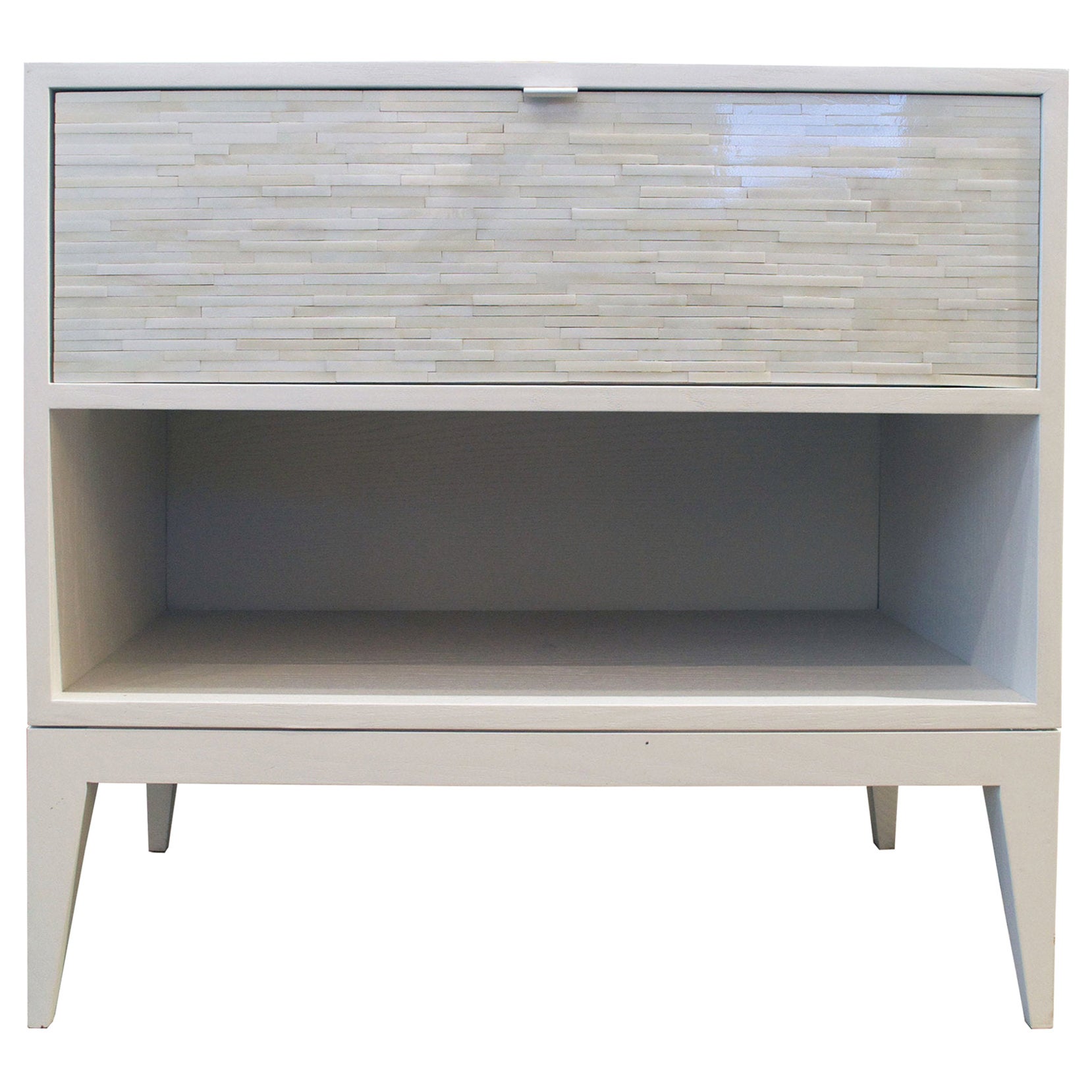 Modern Milano 1-Drawer Nightstand with Ivory Lacquer by Ercole Home
