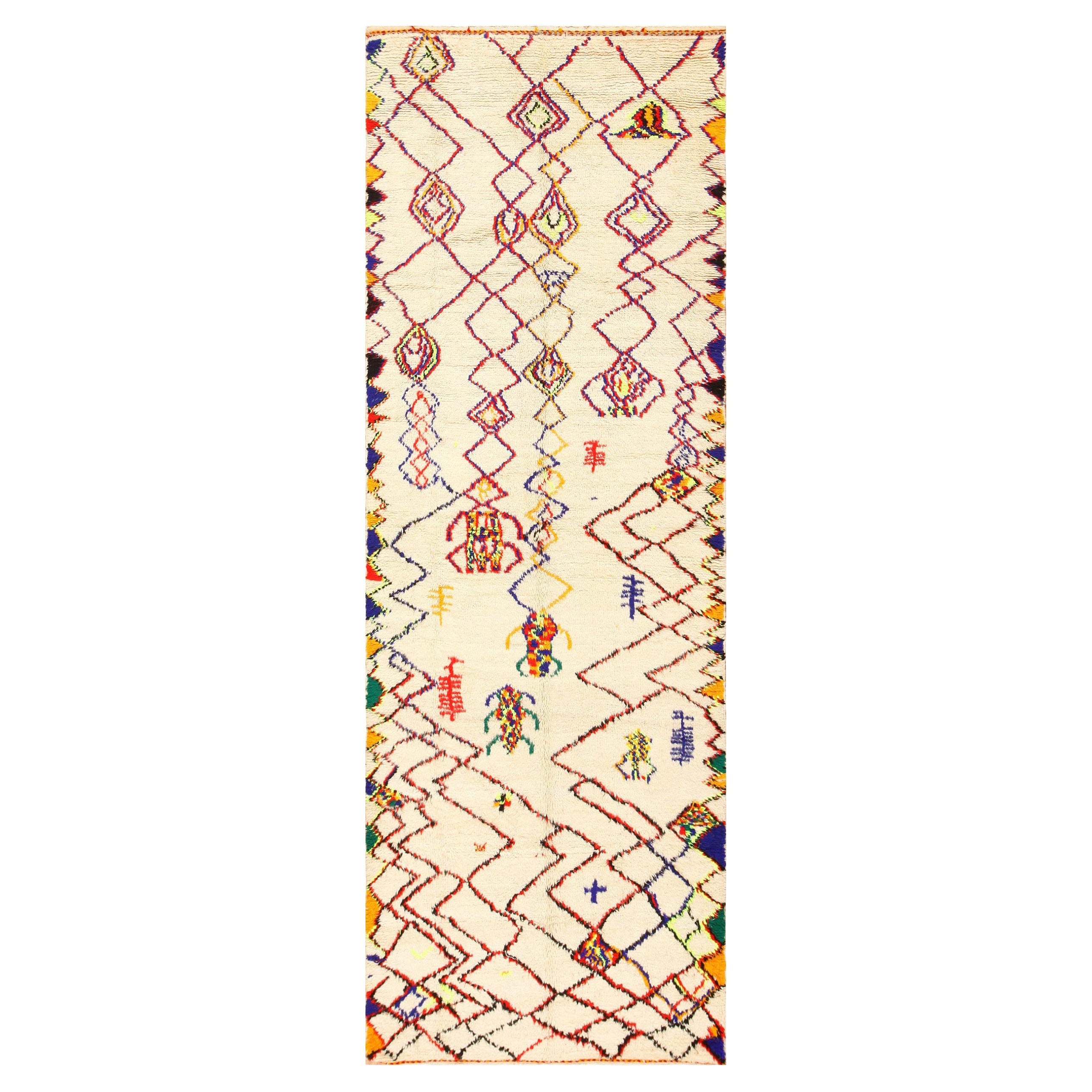 Shaggy Marokkanischer Vintage-Teppich. 4 ft x 11 ft 6 in 