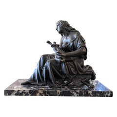 Mid-19th Century "Sainte Cecile" Bronze Sculpture from France