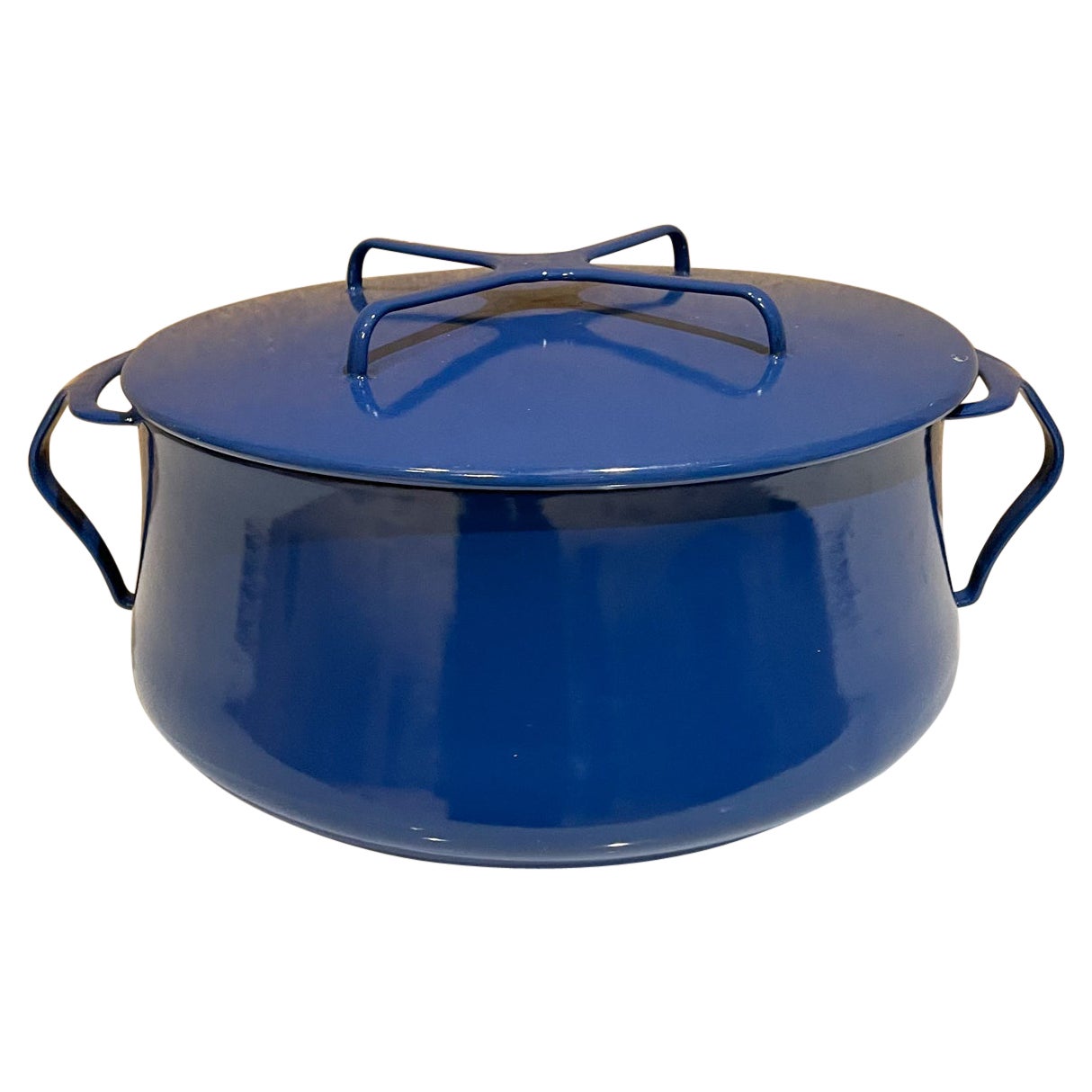 Dansk Designs Blue Enamelware Casserole Pot with Trivet Top IHQ France