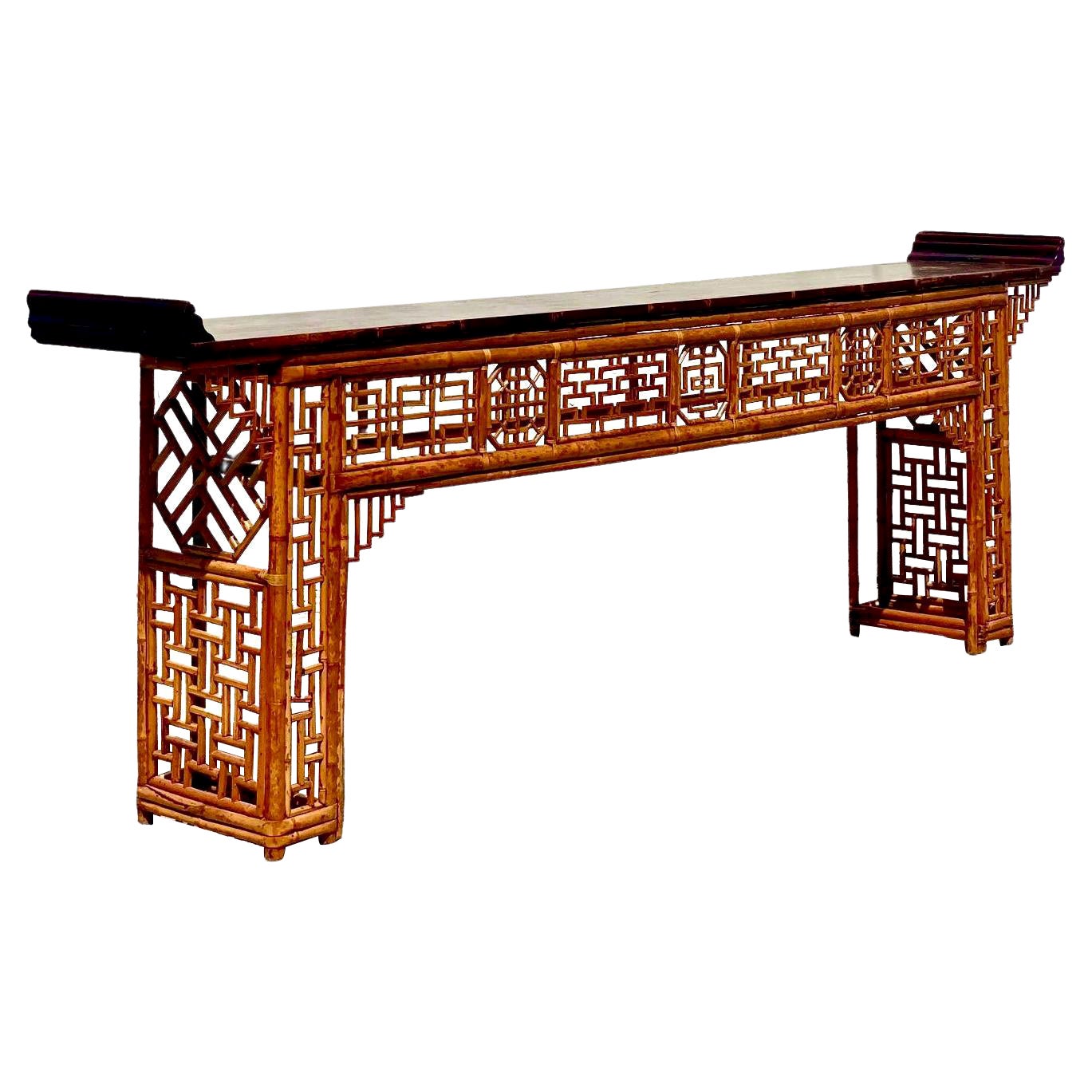 Monumental 19th Century Qing Dynasty Bamboo Altar/Console Table
