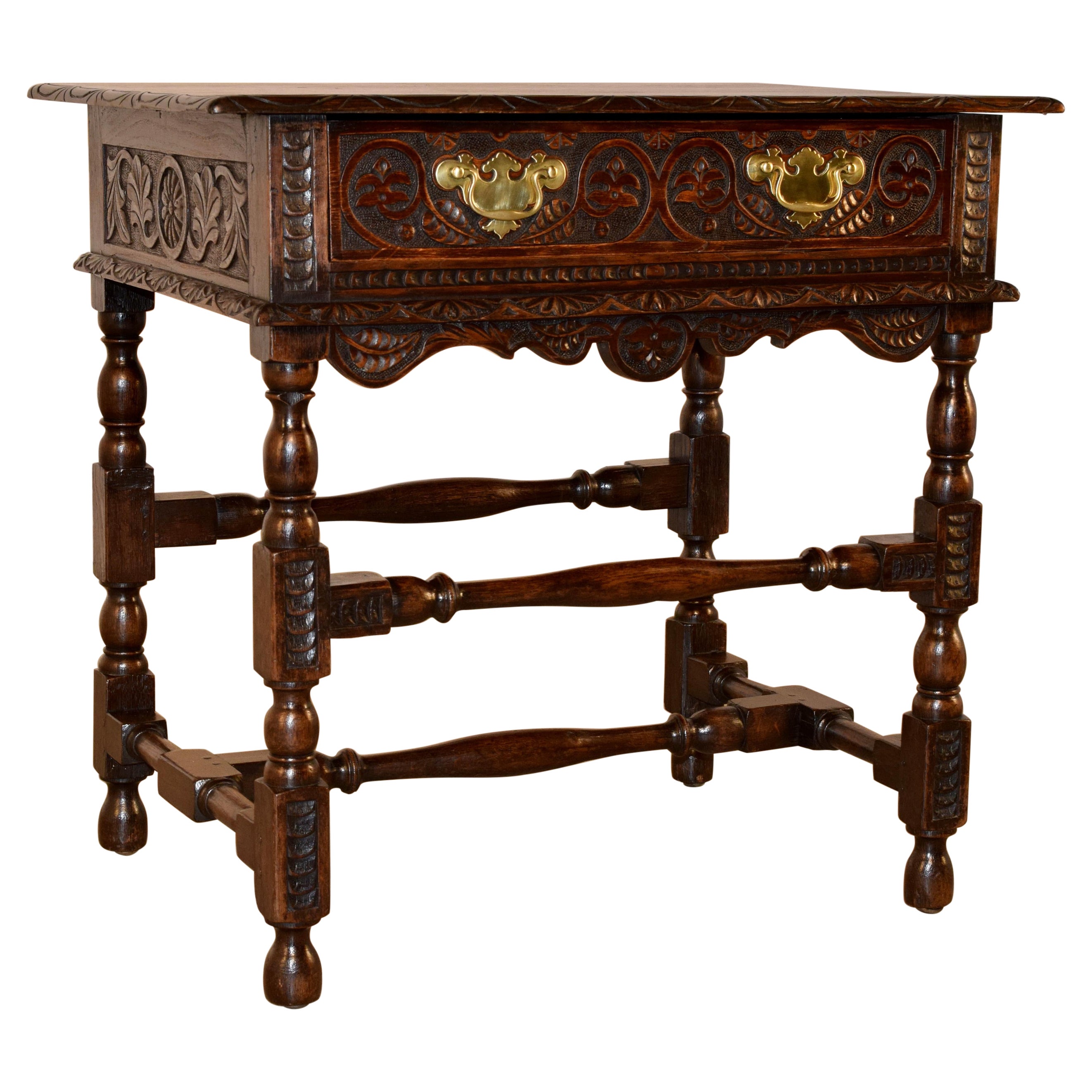 18th Century English Oak Side Table For Sale