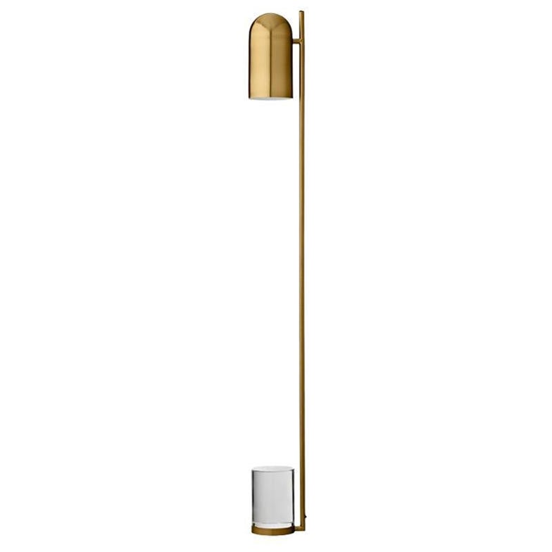Gold Cylinder Floor Lamp For Sale