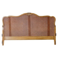 1950s Vintage French Provincial Cane King Headboard