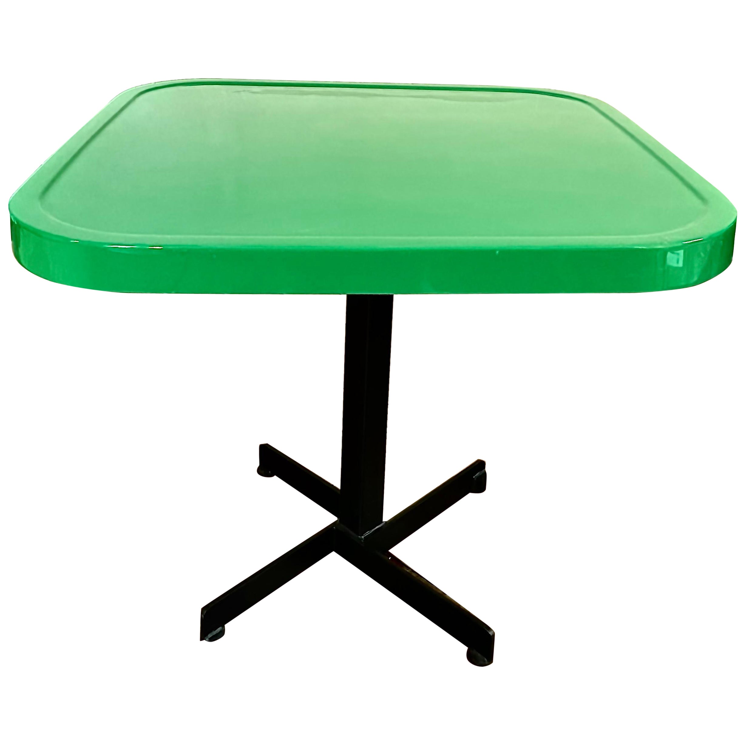 Charlotte Perriand Square Table in Green Polyester from 1984 For Sale
