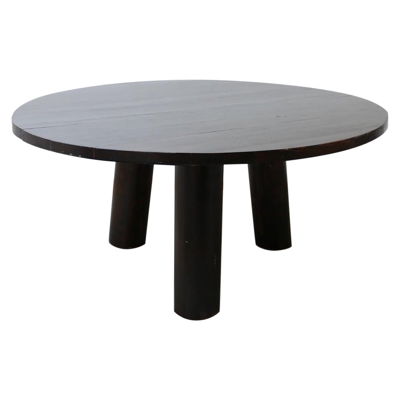 MidCentury Circular Oak Dining Table by De Puydt For Sale at 1stDibs