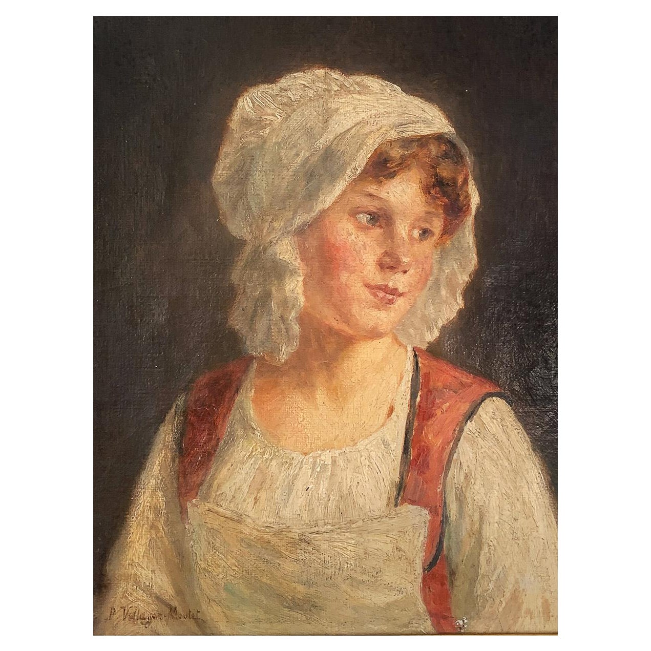 Vallayer Moutet Pauline "Portrait of a Young Girl" For Sale