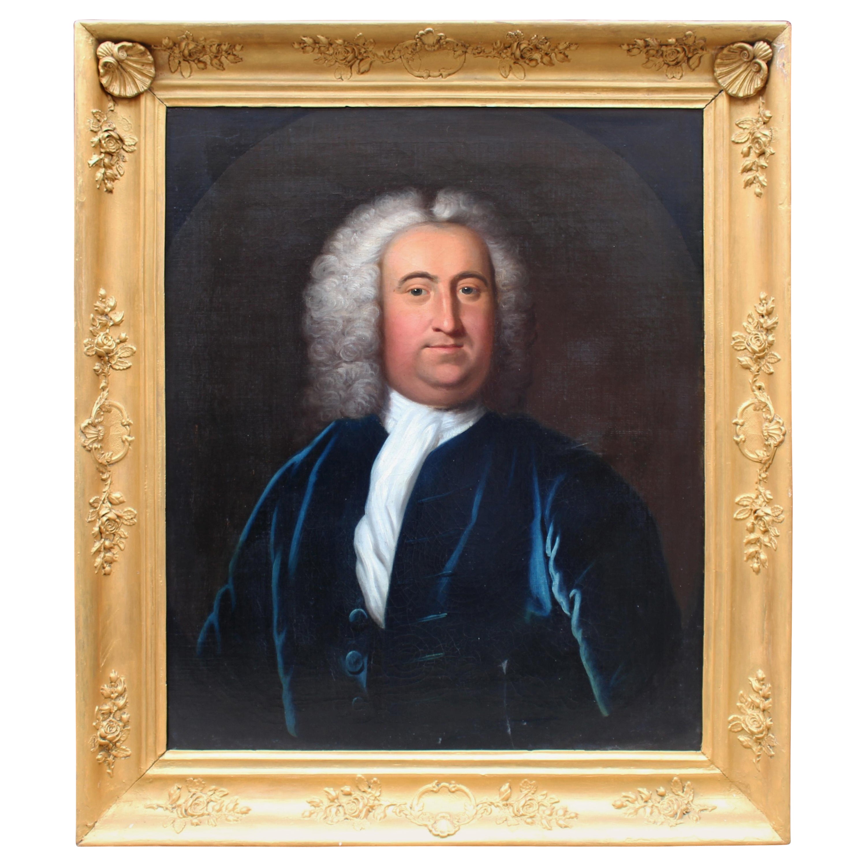 English 18th C. Portrait of a Gentleman Oil on Canvas