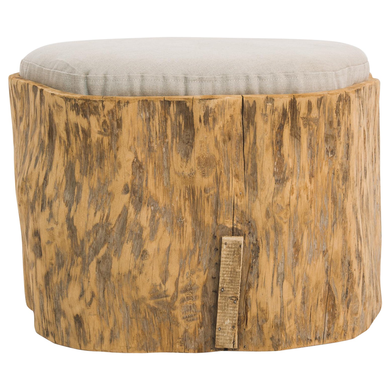 Central European Tree Trunk with Upholstered Seat