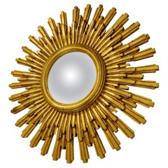 Vintage Golden Sunburst Mirror, 1960s