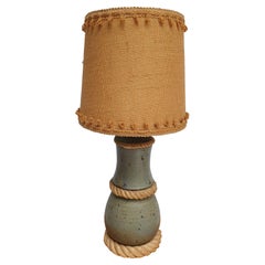 Sandstone and Jute Lamp in the Style of Audoux Minet, circa 1960