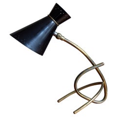 Svend Aage Holm Sørensen, Adjustable Table Lamp, Brass, Metal, Denmark, 1950s