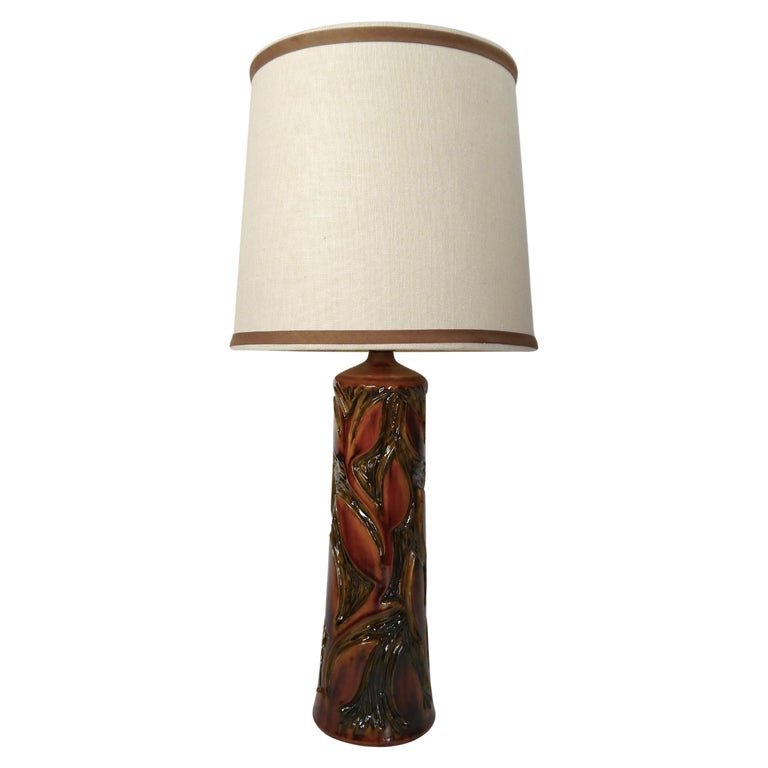 Tall Ceramic Table Lamp, by Rolf Tiemroth, Norway, 1970s For Sale at 1stDibs