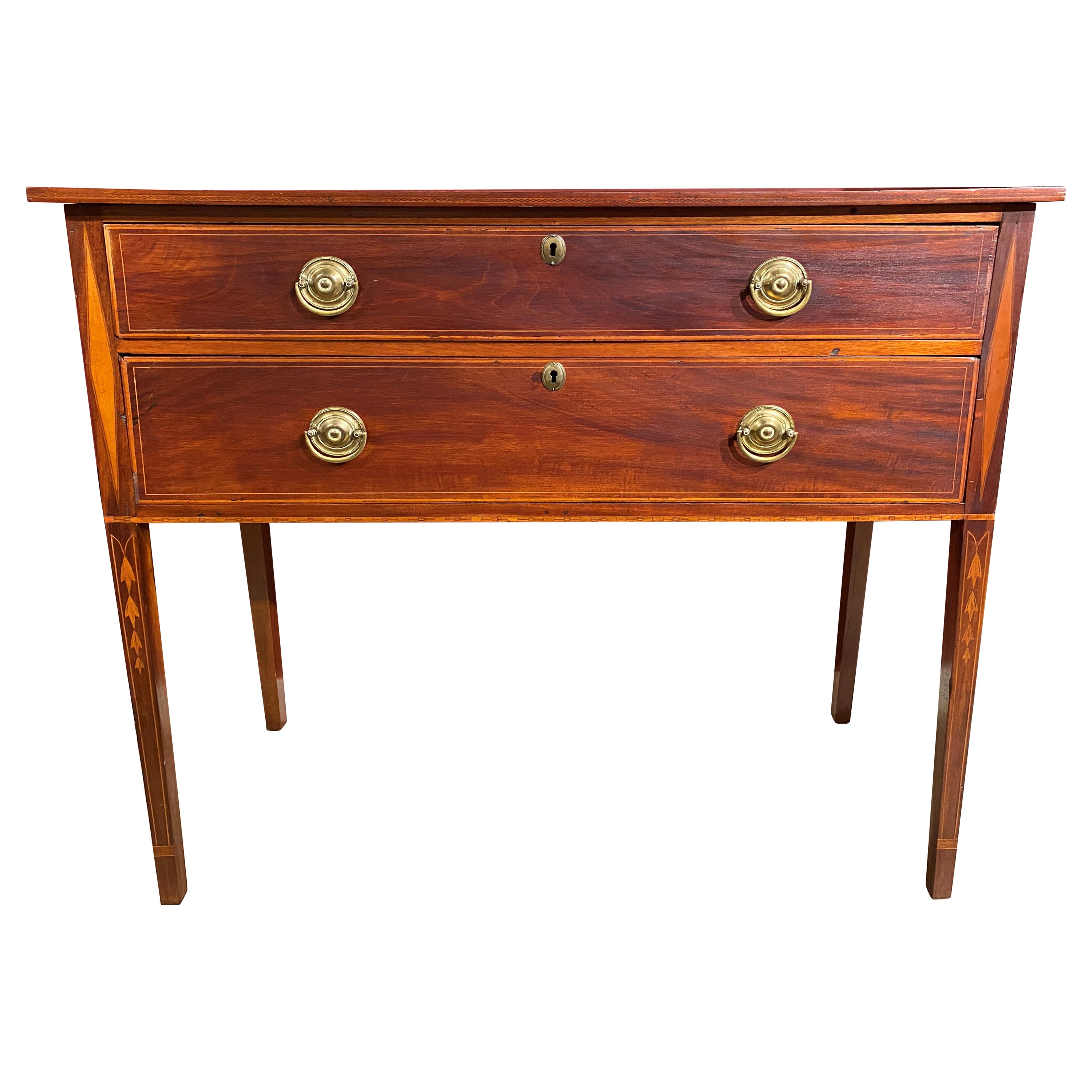 Diminutive Hepplewhite Inlaid Two-Drawer Sideboard