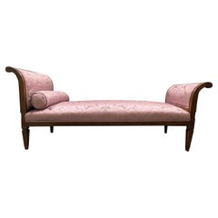 Vintage Hollywood Regency Chaise Lounge or Day Bed in Scalamandre Upholstery