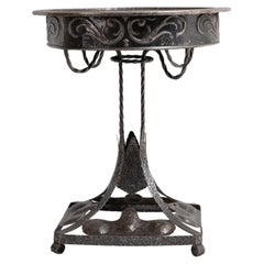 Antique 20th Century Swedish Round Art Nouveau Iron Table