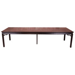 Michael Taylor for Baker Far East Black Lacquered Dining Table, Newly Refinished