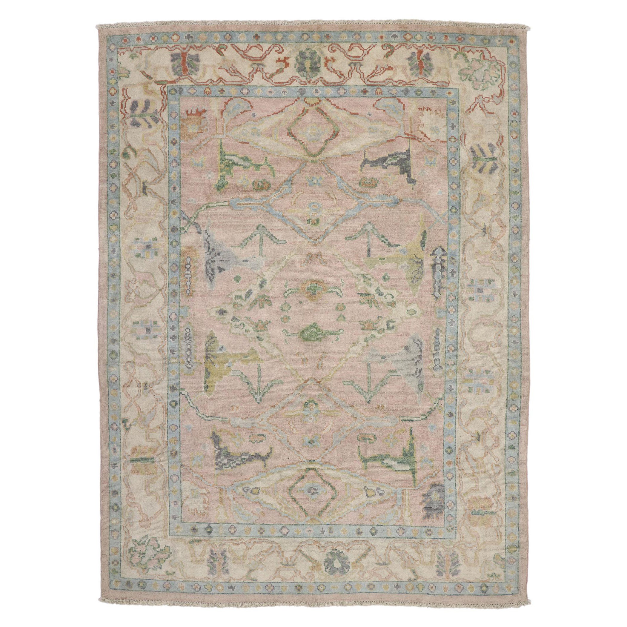 New Contemporary Oushak Design Rug with Modern Georgian Style For Sale