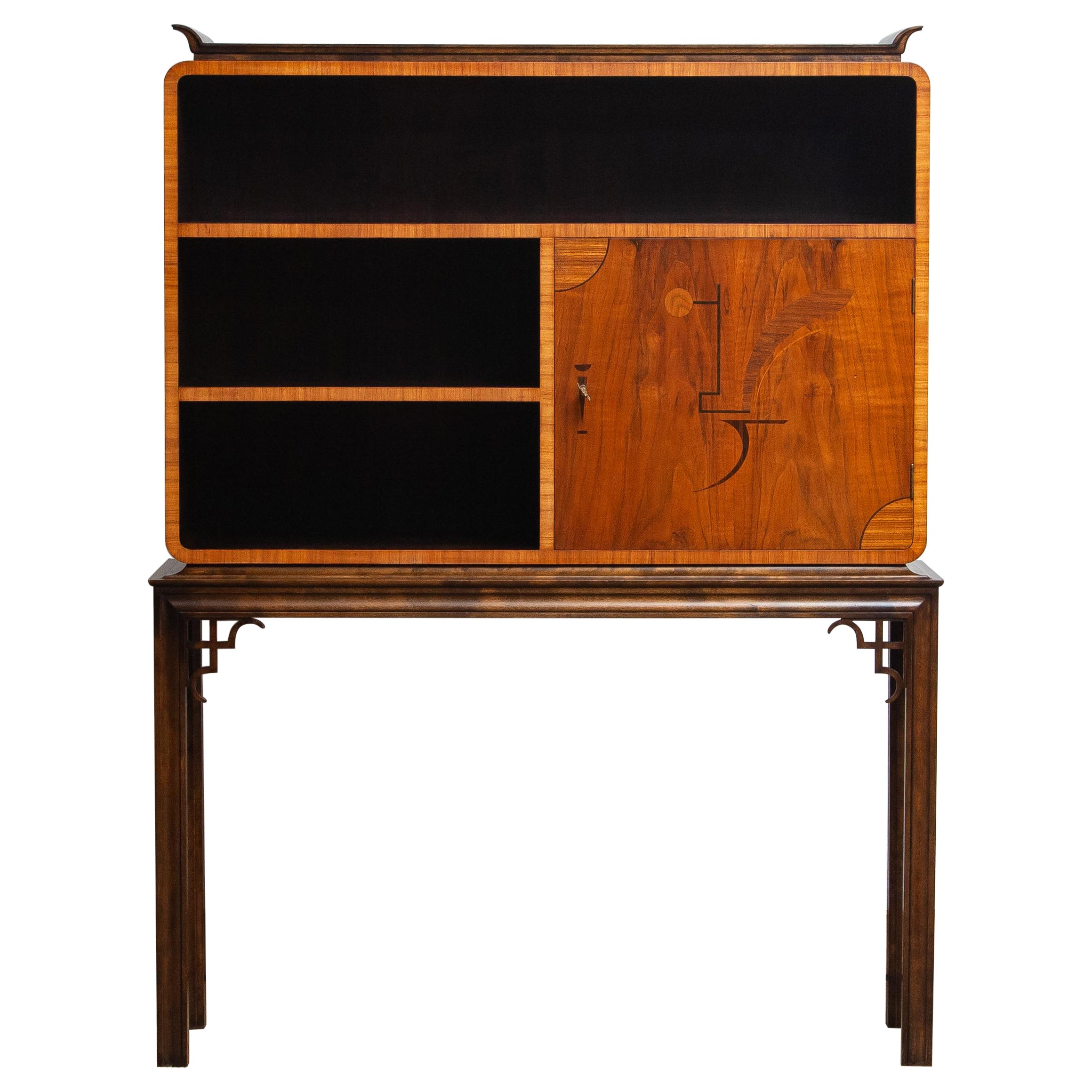 1930s, Swedish Art Deco Grace Cabinet / Dry Bar By Otto Wretling For Umea.