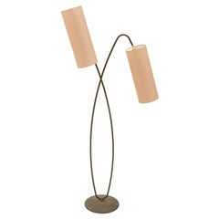 Brass Double Head Floor Lamp, French, 1960's