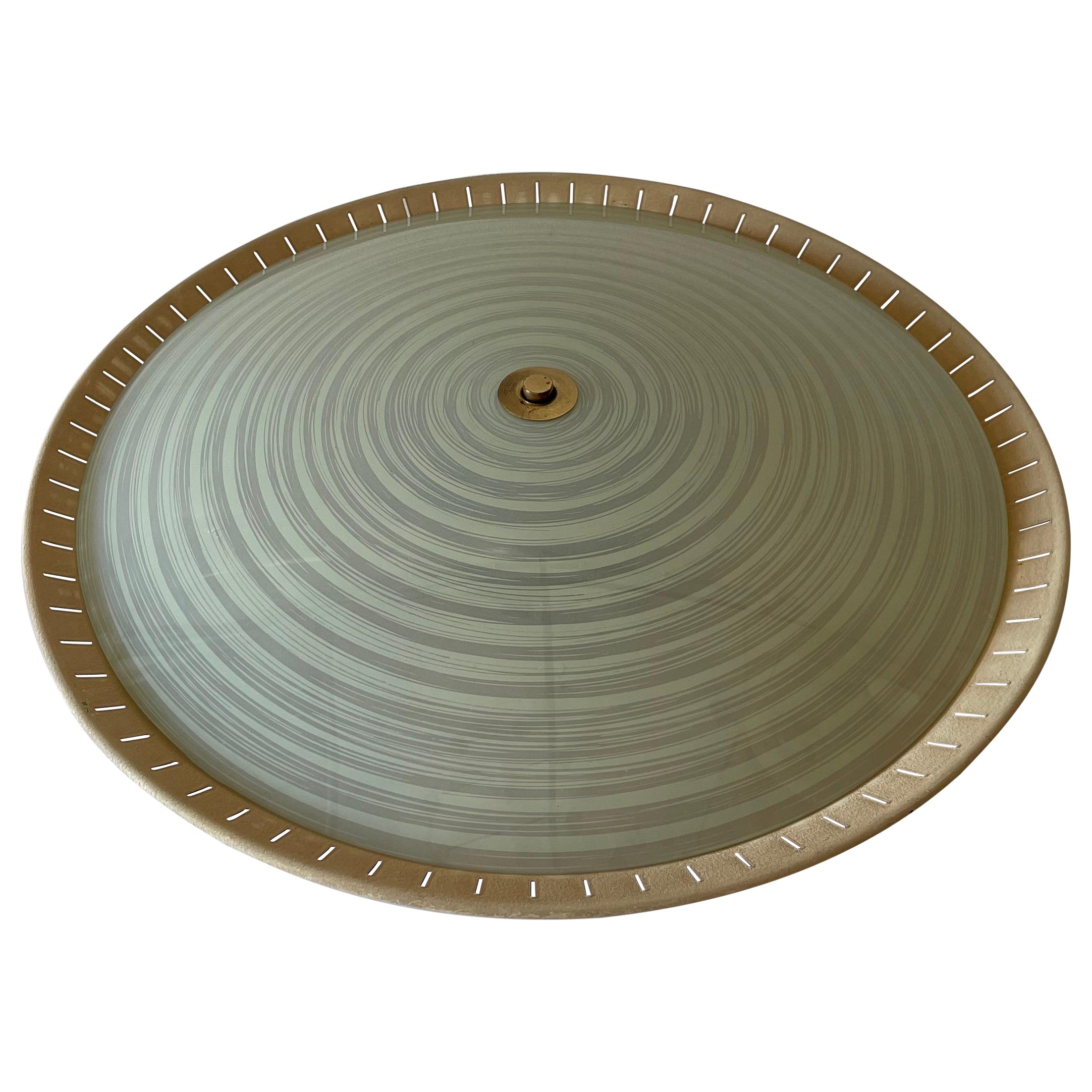 Ufo Design Large Flush Mount Ceiling Lamp by Hillebrand, 1950s, Germany For Sale