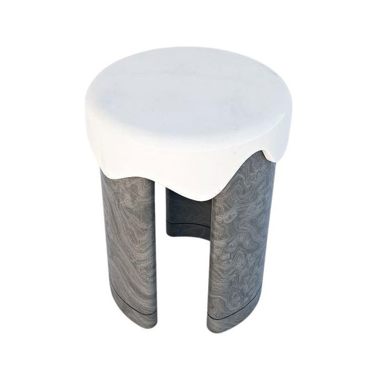Melt Side Table, Grey Vavona by Marble Balloon