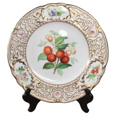 Minton Plate, Cherries Specimen & Flowers, 1852