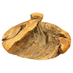 Natural Burl Wood Rustic Low Vase