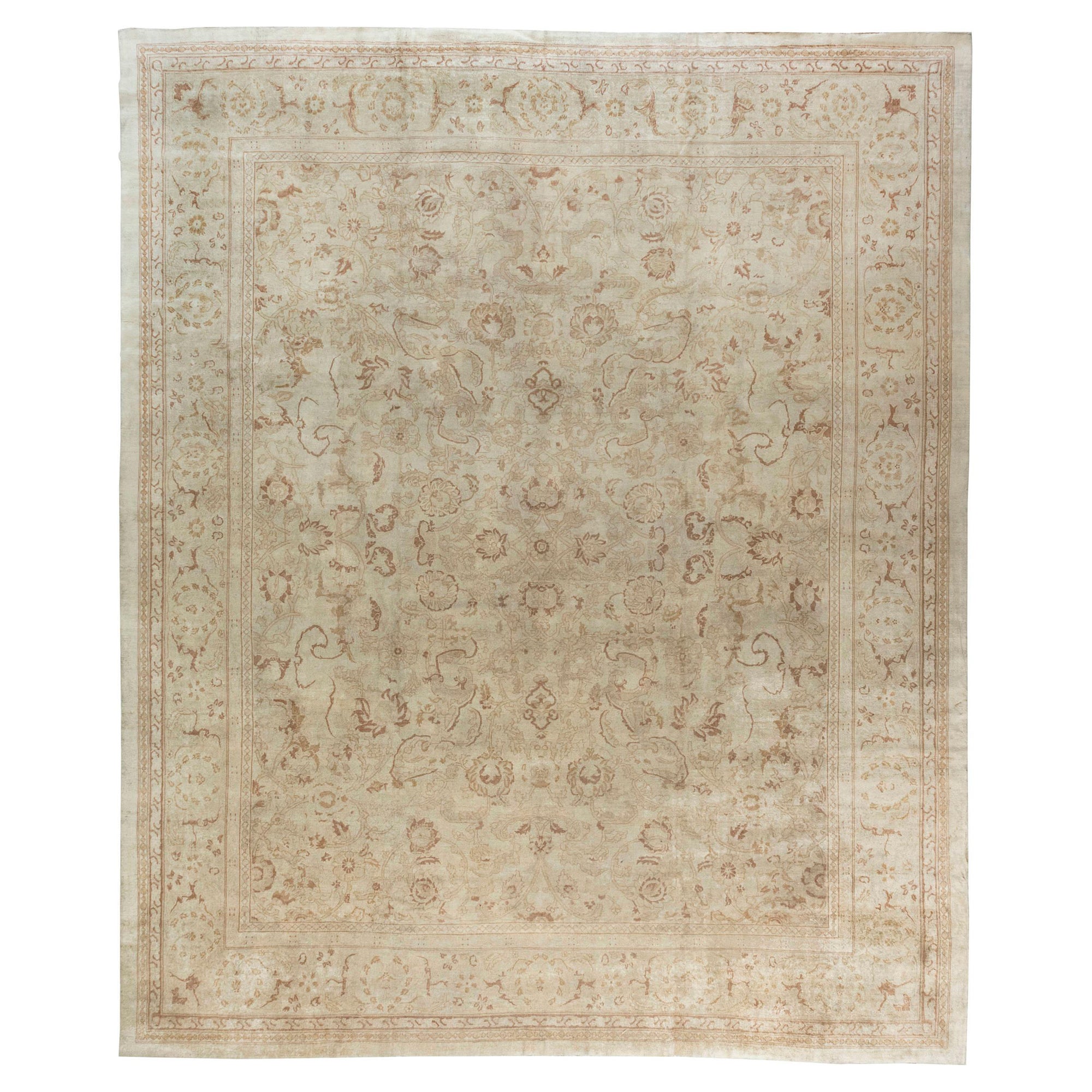 Großer antiker indischer Amritsar-botanischer Teppich 