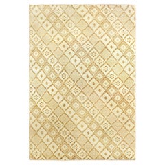 Tapis marocain vintage beige noué à la main