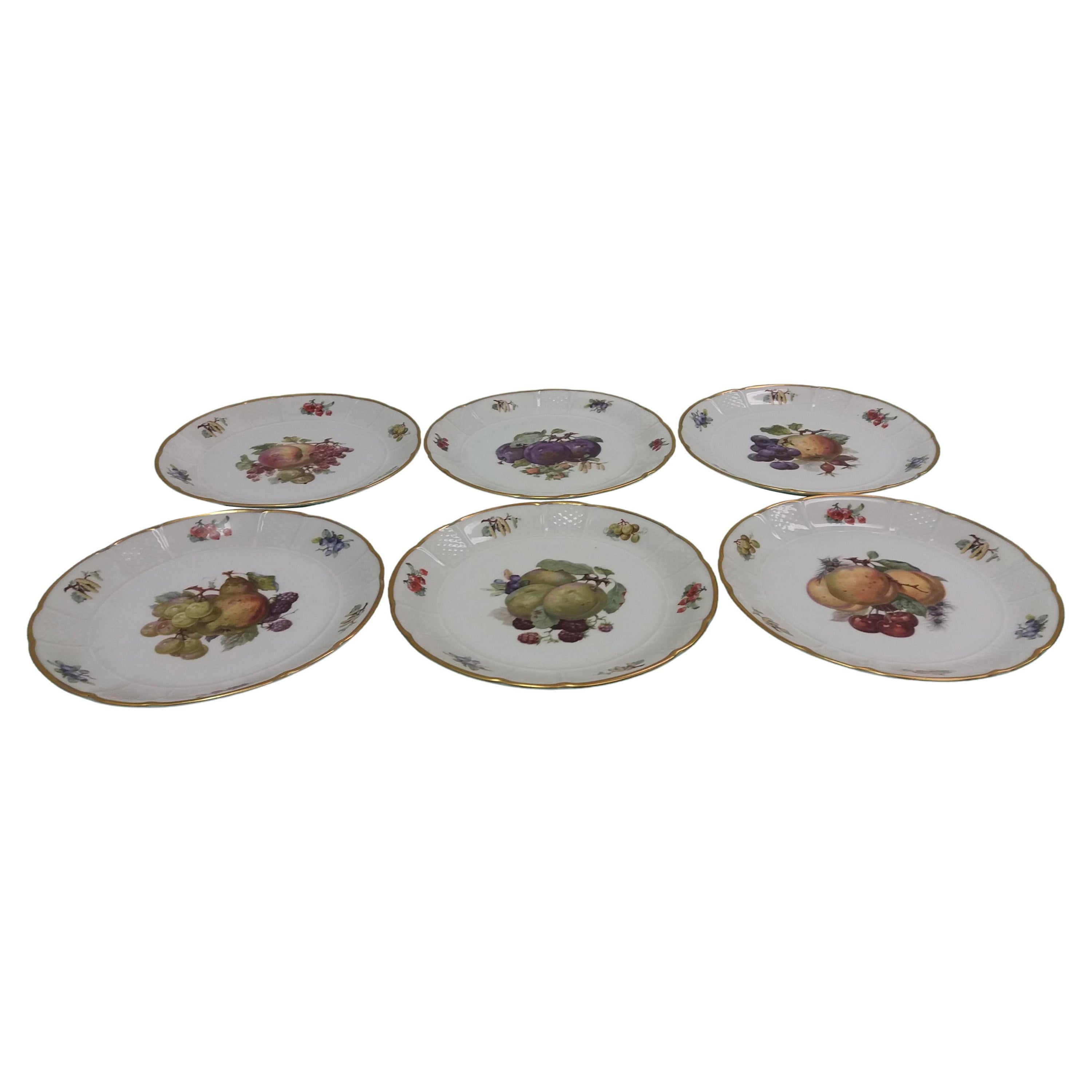6 Pieces of Porcelain Plates, Rozenthal, Czechoslovakia For Sale