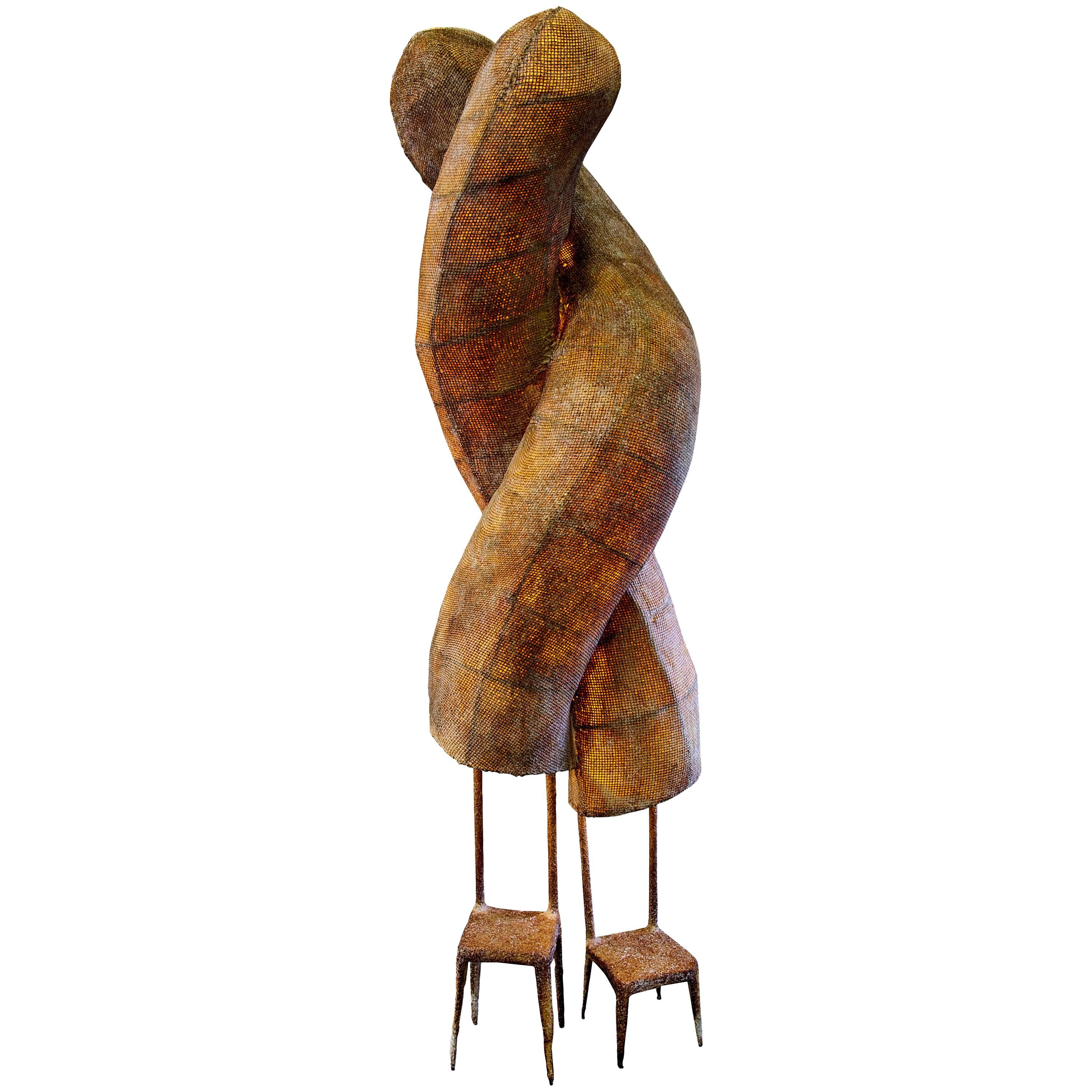Nacho Carbonell No. 17 "Twins" in Iron Frame, Iron Mesh and Paper Pulp, 2014 For Sale