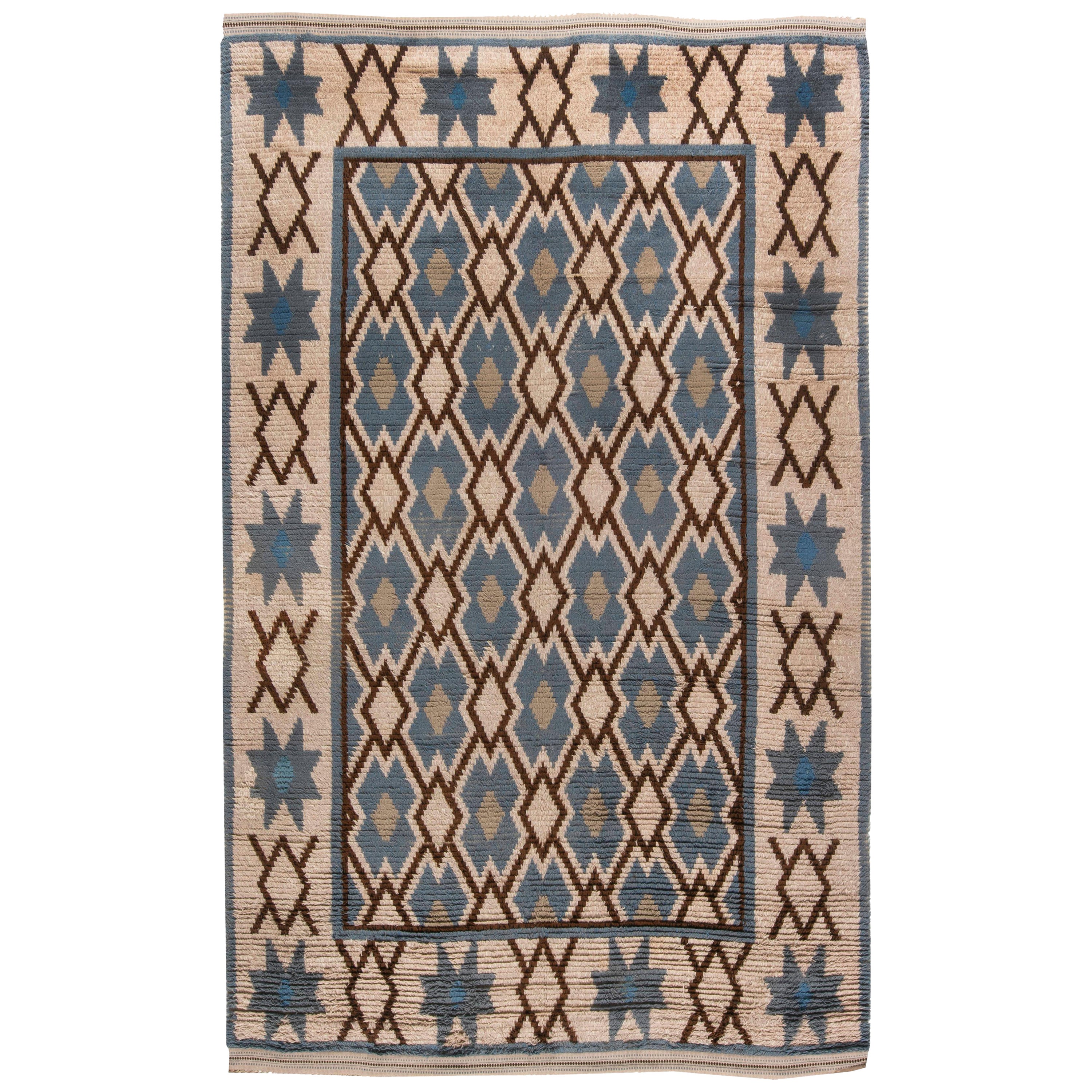 Doris Leslie Blau Collection Vintage Swedish Geometric Pile Rug