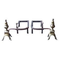 19th Century French Louis XIV Style Andirons or Firedogs