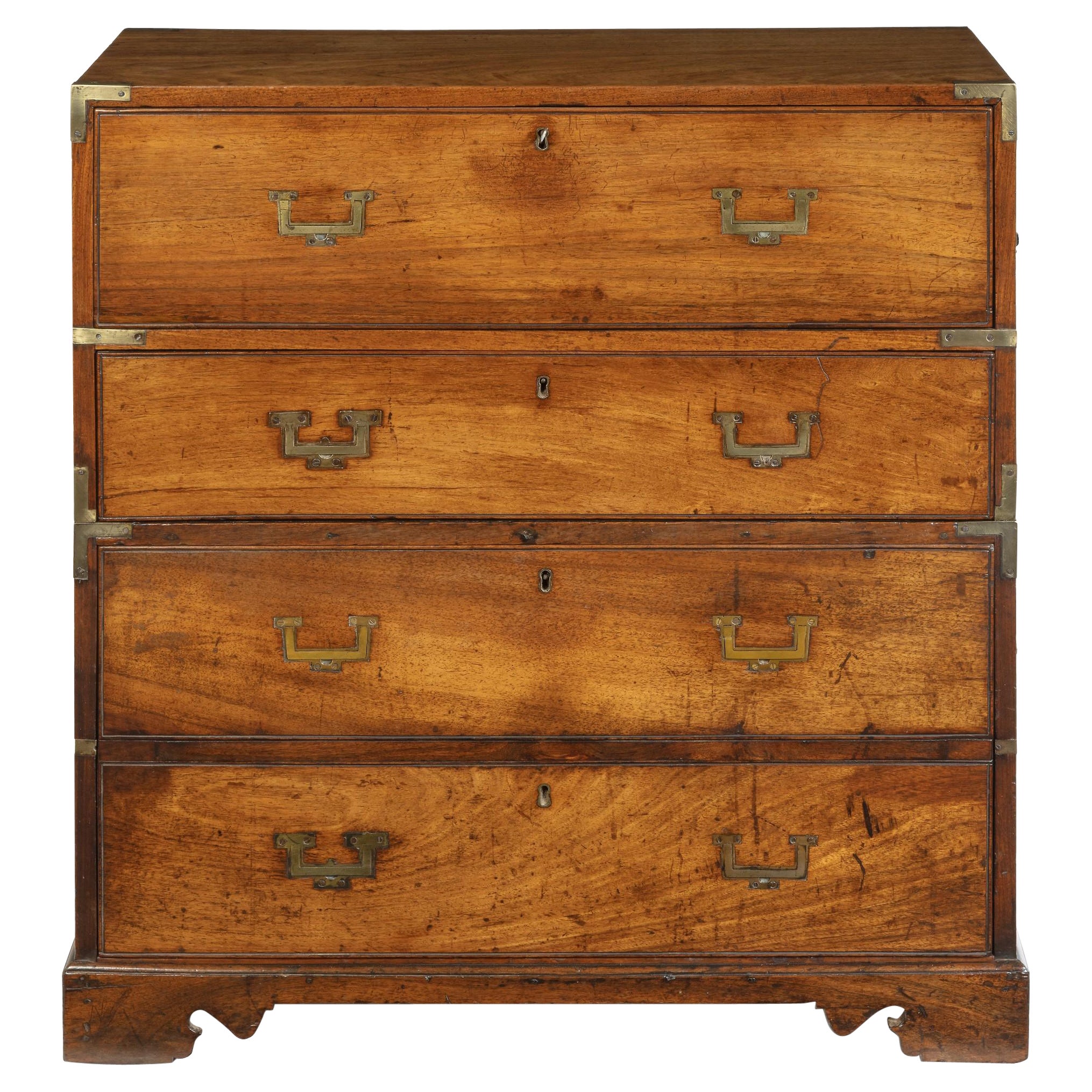 Anglo-Chinese Hardwood Naval Officer’s Campaign Chest For Sale