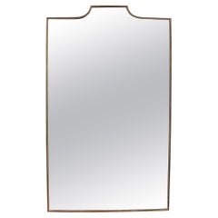 Mid-Century Italian Wall Mirror with Brass Frame and Beading 'circa 1950s'